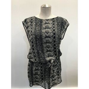 H&M Snake Print Backless Tunic in Black/Gray Size 4